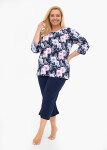 Cornette 147/465 Anabel 3/4 3XL-5XL dámske pyžamo tmavě modrá 5XL