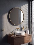 SAPHO - NOTION guľaté zrkadlo v ráme, ø 80cm, zlatá mat NT800G