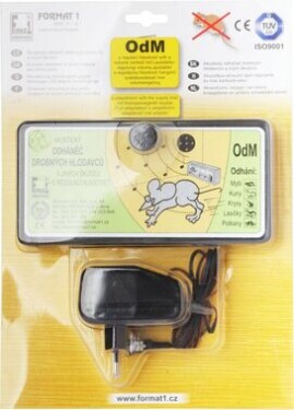 Format1 OdM+ adaptér - odháňač na myši plašič kún pre dom a chatu / Počuteľný s reguláciou hlasitosti / 100 m2 (OdM+adaptér)