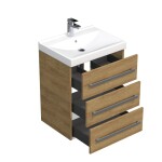 Kúpeľňová skrinka s umývadlom SAT Cube Way 60x76,5x46 cm dub Hickory CUBE46603DHVER CUBE46603DHVER