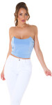 Sexy Bandeau crop top Corset Look babyblue Einheitsgroesse