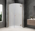 POLYSAN - GLOBE COPPER MATT štvrťkruhová sprchová zástena 800x900, matné sklo, pravé GB2890MRPG