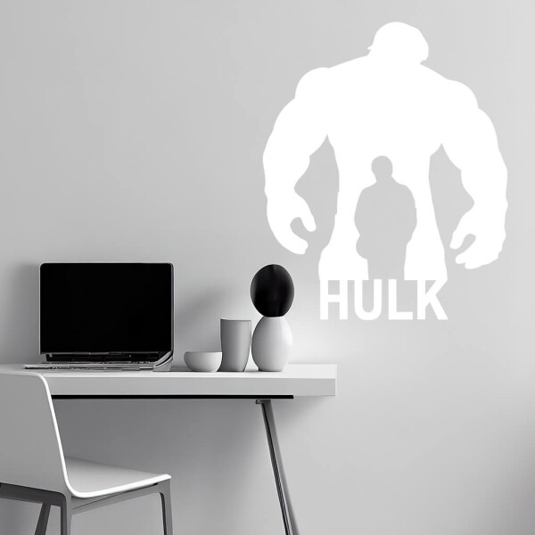 Veselá Stena Samolepka Hulk silueta Farba: bílá, Veľkosť: 100 x 121 cm