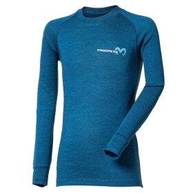 Detské termo tričko Progress MB TDRD merino-bamboo s dlhým rukávom petrol/modrá 116/122 EUR