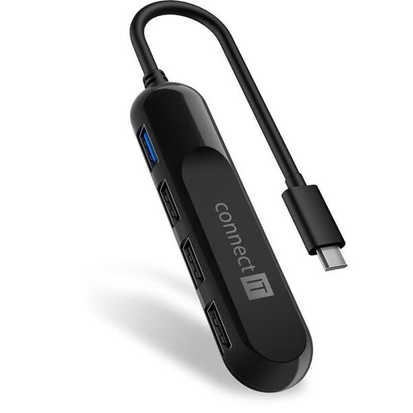 CONNECT IT USB-C hub USB 3.0 čierna / externá (CHU-5000-BK)