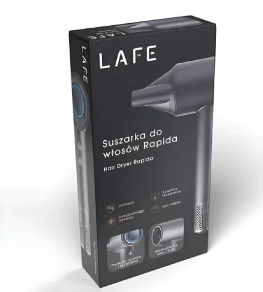 Lafe Rapida šedá / Fén na vlasy / BLDC motor / 1600 W / ionizácia / 110 000 ot/min (LAFSUS47461)