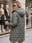 Dlhá dámska prešívaná prechodná bunda, zelená, FashionStreet TY5863 S