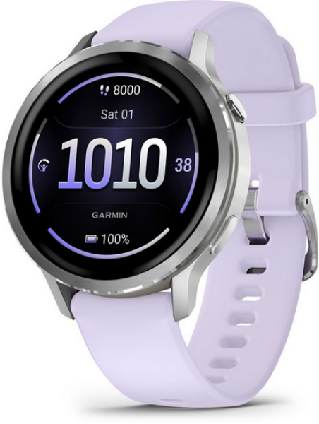 Garmin Venu 4 41mm Amoled silver /rose, Silicone Band