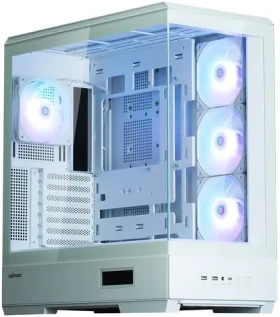 Zalman P50 DS biela / Midi tower ATX / 4X 120mm ARGB / 2x USB 3.0 + 1x USB-C / panoramatické sklo / bez zdroja (P50 DS White)