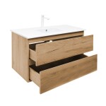 Kúpeľňová skrinka 2 zásuvková s umývadlom SAT B-Way 99x50x45 cm dub mat BWAY2100OAKU4B2 BWAY2100OAKU4B2