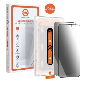 Mobile Origin Privacy Screen Guard ochranné sklo pre Apple iPhone 15 Pro Max s aplikátorom / 2 ks (SGA-FP-i15ProMax-2pk)