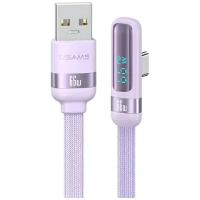 USAMS US-SJ651 fialová / Kábel / USB-A/USB-C / PD 66W / 1,2 m (SJ651USB04)