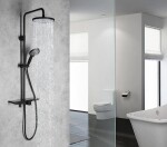 AQUALINE - ARONA sprchový stĺp s batériou a napúšťaním, čierna mat SL210B