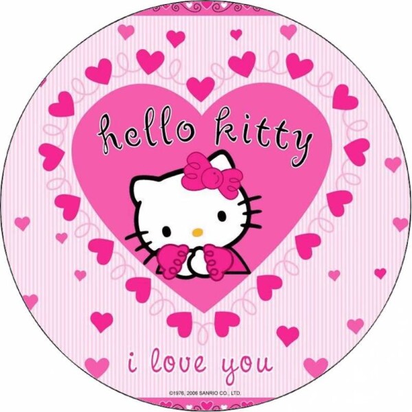 Jedlý papier Hello Kitty v srdiečku 19,5 cm - Pictu Hap - Pictu Hap