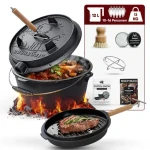 GUSSKÖNIG Liatinový hrniec Dutch Oven 12L bez nožičiek / Sada s príslušenstvom / vopred vypálený / pre 10-16 osôb (GK-8)