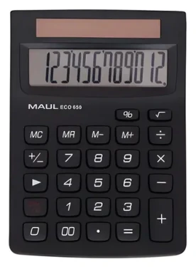 Maul ECO 650 čierna / Kalkulačka / stolný / 12miestna / solárne napájanie (7268690)