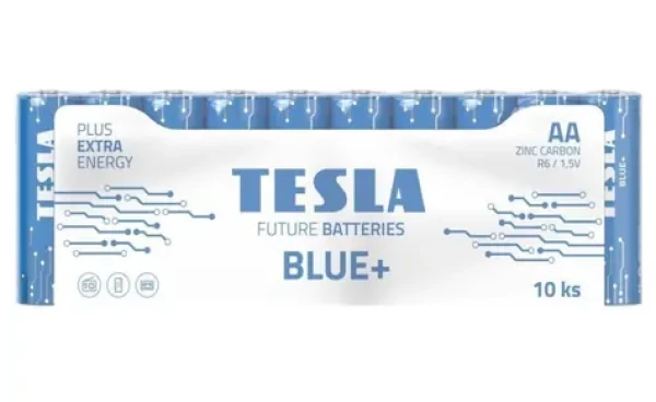 Teslá BLUE+ Zinc Carbon ceruzková batéria AA (R06) 10 ks / fólia (1099137198)