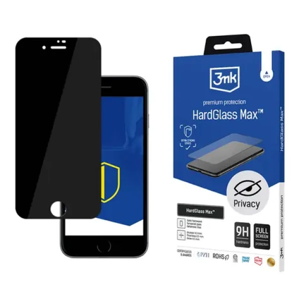 3mk HardGlass MAX Privacy / Ochranné sklo / Apple iPhone 7/8 / 9H / Privacy filter