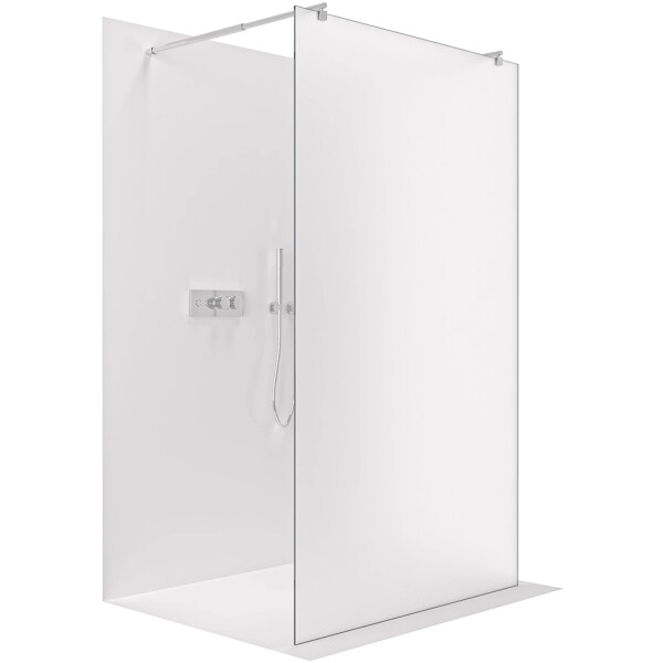 CERANO - Sprchová zástena Walk-in Onyx Duo Ľ/P - 8 mm - okrúhla vzpera - chróm, mliečne sklo- 60x200 CER-8050BD2204