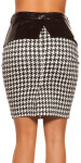 Sexy KouCla pencilskirt w.peplum a.houndstooth blackwhite