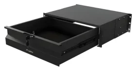 Lanberg Výsuvná polica do racku 360 mm čierna / Rack polica / 19" / 3U / nosnosť 90 kg / 4bodová montáž (AK-2003-B)