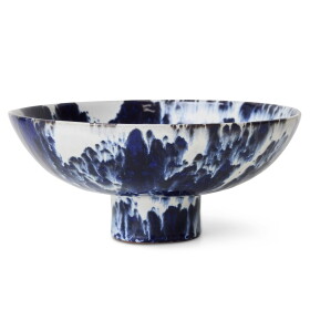 HK living Kameninová miska na podstavci 70's Indigo Large