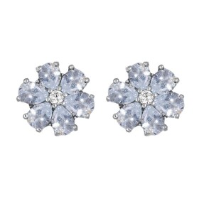 CRYSTalp Kytičkové náušnice s čírymi kryštálmi Flower Kiss 42288.WHI.R