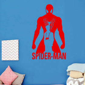 Veselá Stena Samolepka Spiderman silueta Farba: červená, Veľkosť: 60 x 36 cm