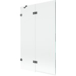 MEXEN/S - Lunar vaňová zástena 2-krídlová ľavá 110 x 150, transparent, grafit metal 897-110-100-95-00-L