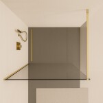 H K - PURE WALL F1 40 Sprchová zástena WALK IN 40x200, 8 mm sklo, zlatá PUREWALLF140/GOLD