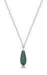 Brosway Strieborný náhrdelník so zirkónmi Tear Drop Life Green Fancy FLG118