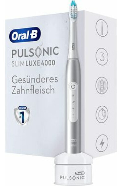 Oral-B Pulsonic Slim Luxe 4000 sivá / sonická zubná kefka / 62000 sterov za min. / 3 programy / časovač (4210201305644)