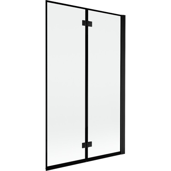 MEXEN - MIST vaňová zástena 110x150 cm 6mm 2-s, čierna, okraj, pravá 8A9-110-002-70-70-P