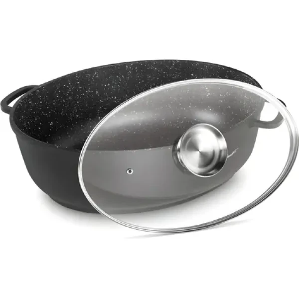 Lamart LT1309 čierna / Pekáč / oválny / 8L / 41,5x26,5x13 cm / hliník a sklo (8590669391097)
