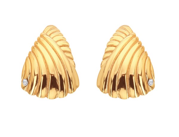 Hot Diamonds Elegantné pozlátené náušnice s diamantom Golden Edit Hope DE839