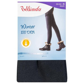 Dámske zimné pančuchy, extra teplé WINTER 100 DEN - BELLINDA - čierne L