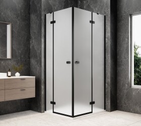 POLYSAN - GLOBE BLACK obdĺžniková sprchová zástena 1100x900, rohový vstup, matné sklo GB5190MB