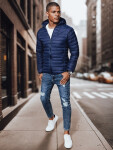 Pánska prechodná prešívaná tmavomodrá bunda FashionStreet TX4408 XL