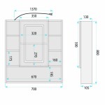 REA - Zrkadlová skrinka s LED osvetlením Luna 70x80cm REA-M0405