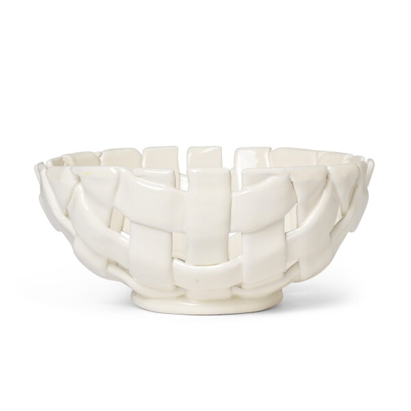 Ferm Living Keramická misa Plait Off-white 24 cm