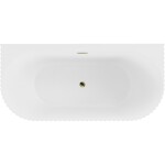 MEXEN/S - Sella voľne stojaca vaňa nástenná reliéf 170 x 80, biela mat, sifón a prepad zlatá 52711708001-50