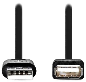 Nedis predlžovací kábel USB-A čierna / Predlžovací kábel / USB 2.0 / USB-A - USB-A / poniklované konektory / 1 m (CCGL60010BK10)