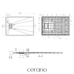 CERANO - Sprchová vanička obdélníková Gusto - SMC/minerální kompozit - strukturovaná bílá matná - 120x80x3 CER-414641