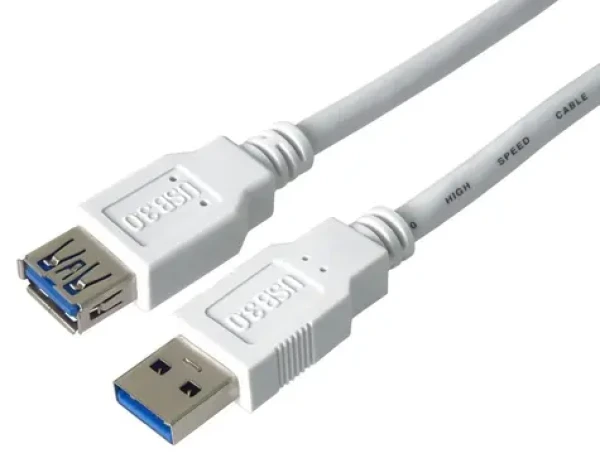 PremiumCord USB 3.0 AA M/F 5 m biela / Predlžovací kábel / Super-speed 5 Gb/s / tienený (ku3paa5w)