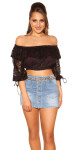 Sexy Off Shoulder Crop lace shirt