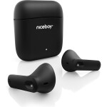 Niceboy HIVE Beans čierna / TWS bezdrôtové slúchadlá / Bluetooth 5.0 / IPX4 / Handsfree / Nabíjacie púzdro (hive-beans-black)