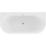 MEXEN/S - Sella voľne stojaca vaňa nástenná reliéf 150 x 75, biela lesk, sifón a prepad meď kartáčovaná 52711507500-65