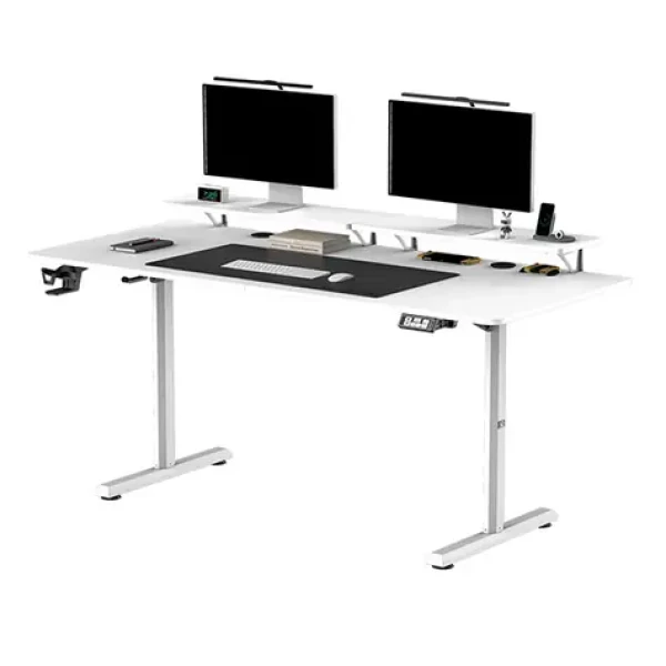 Ultradesk Highlander XXL biela / Pracovný stôl / elektricky nastaviteľná výška / 160x70 cm / 72-117 cm (UDESK-HGXL-WT)