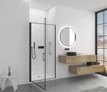CERANO - Sprchové otočné dvere Porte L/P - 8 mm - čierna matná, transparentné sklo - 80x195 CER-413486