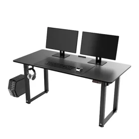 Ultradesk Uplift čierna / Herný stôl / 160 x 75 x 74 - 116 cm / nastaviteľná výška / LED osvetlenie (UDESK-UP-BBDE)